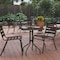 Flash Furniture Barker 23.5'' Bronze Square Tempered Glass Metal Table TLH-073A-1-BZ-GG - alternate 1